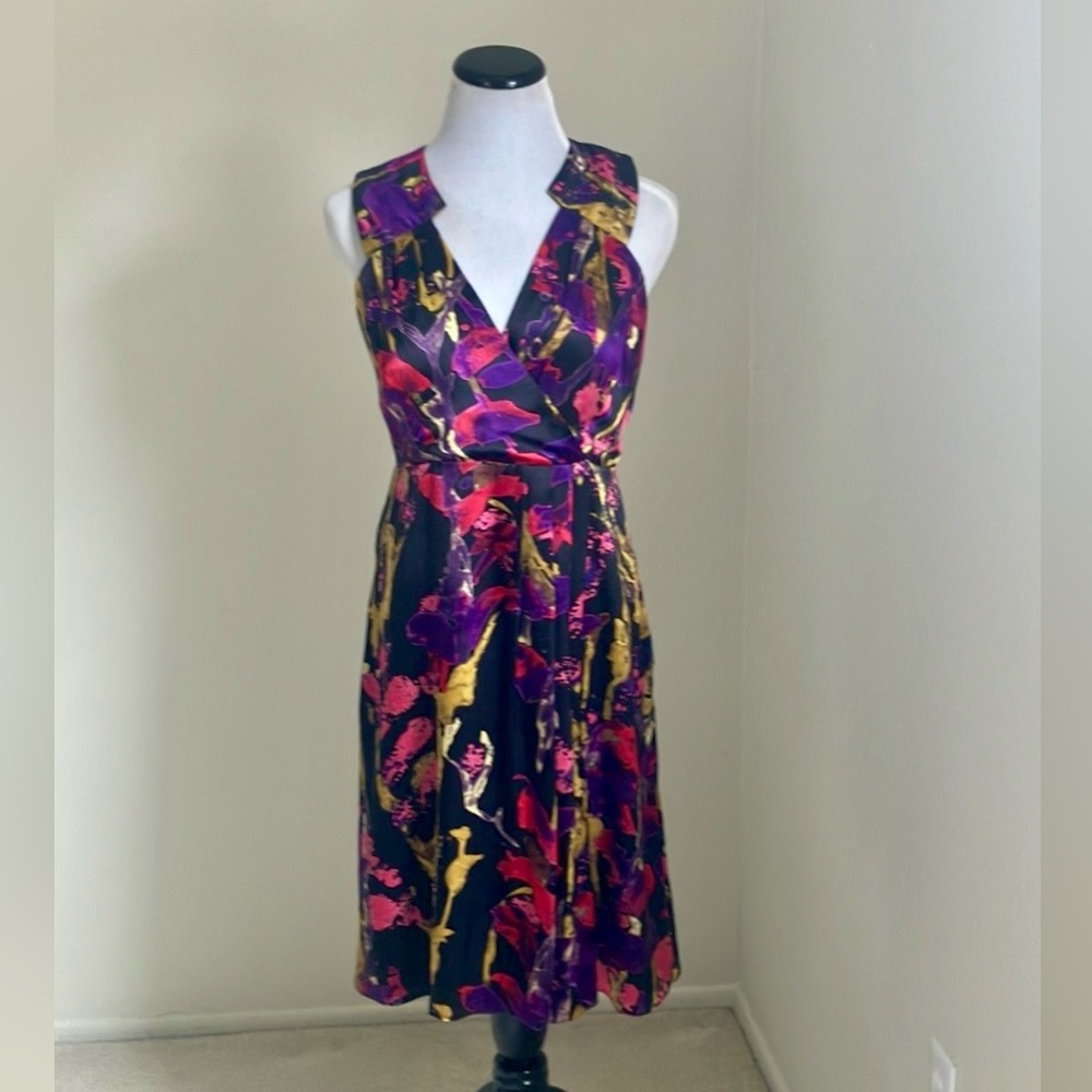 Milly of New York midi fit and flat silk printed dress, size 6